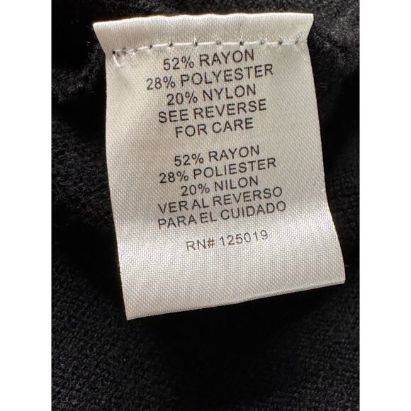 NEW JOSEPH A. Black Turtleneck Pullover Poncho Sweater Size M - Picture 7 of 7